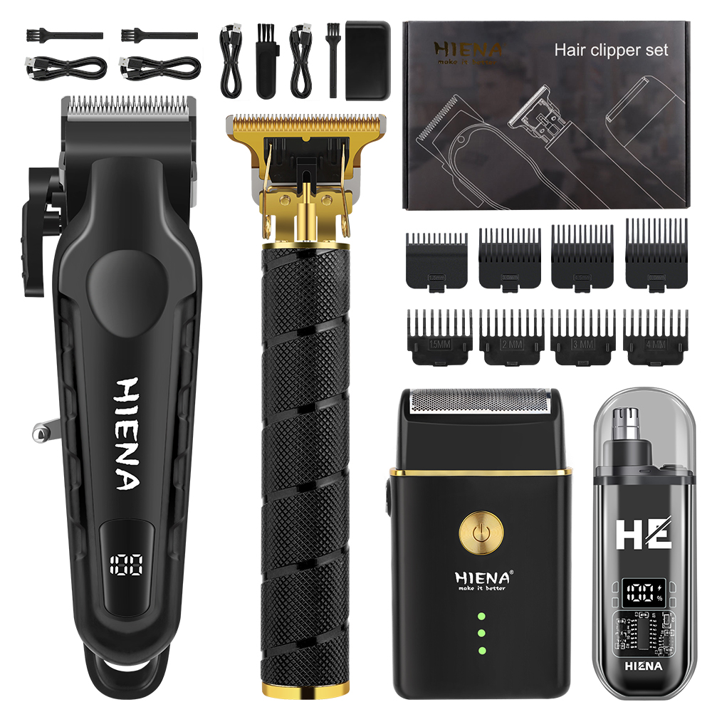 Mens Grooming Barber - HIENA 4-in-1 Hair Clipper Set Cordless