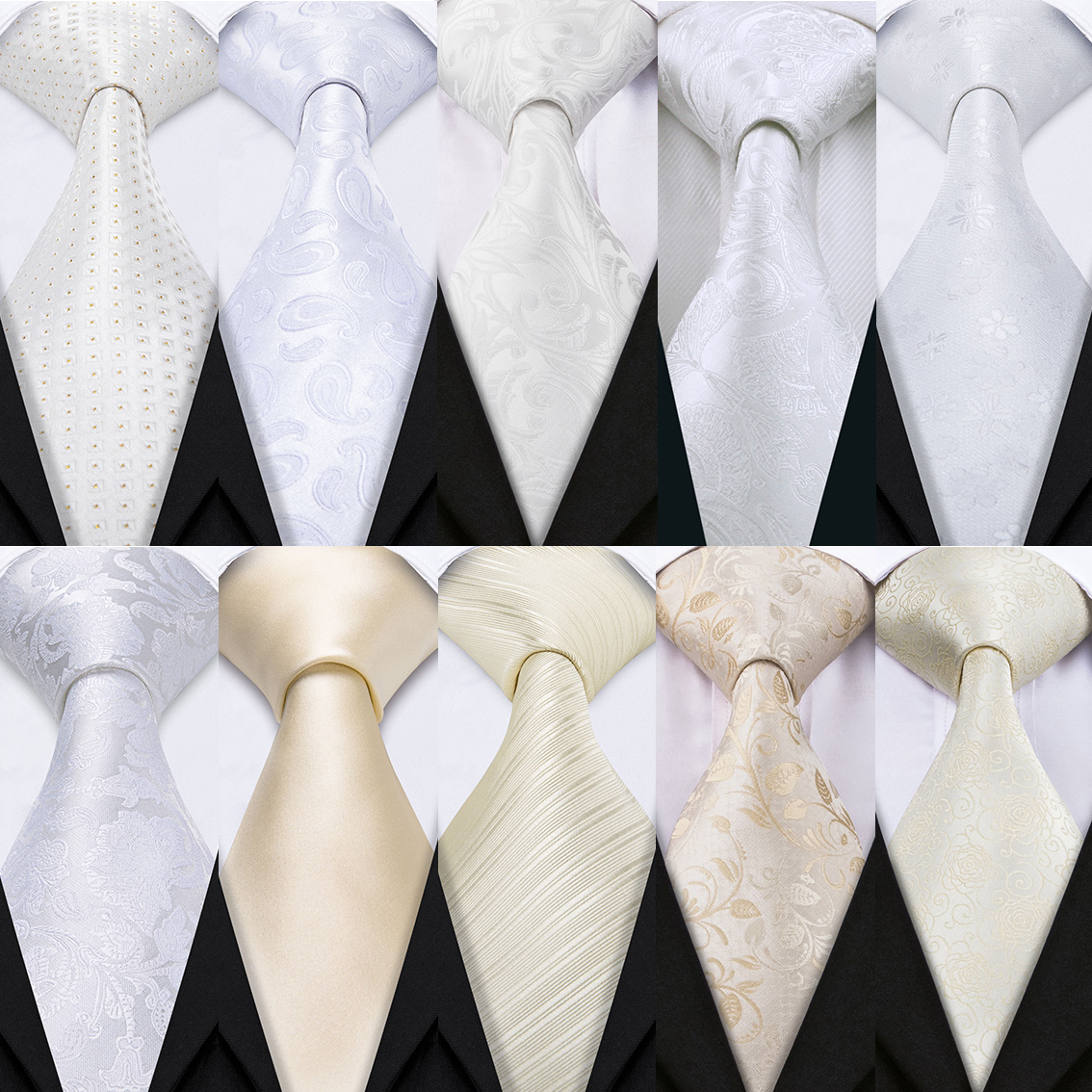 Men'S Grooming Gifts - Fashion White Mens Wedding Tie Hanky