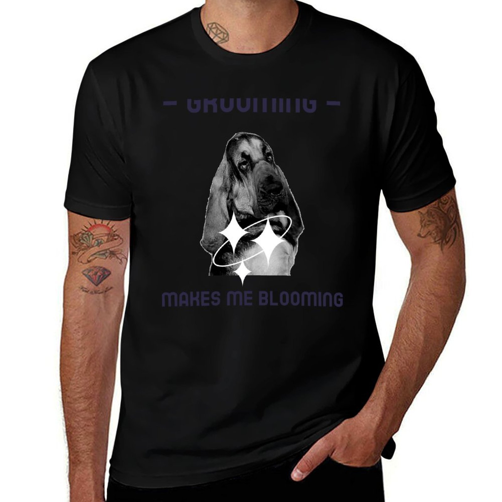 Men'S Grooming Utilities - A funny bloodhound dog grooming mantrailing