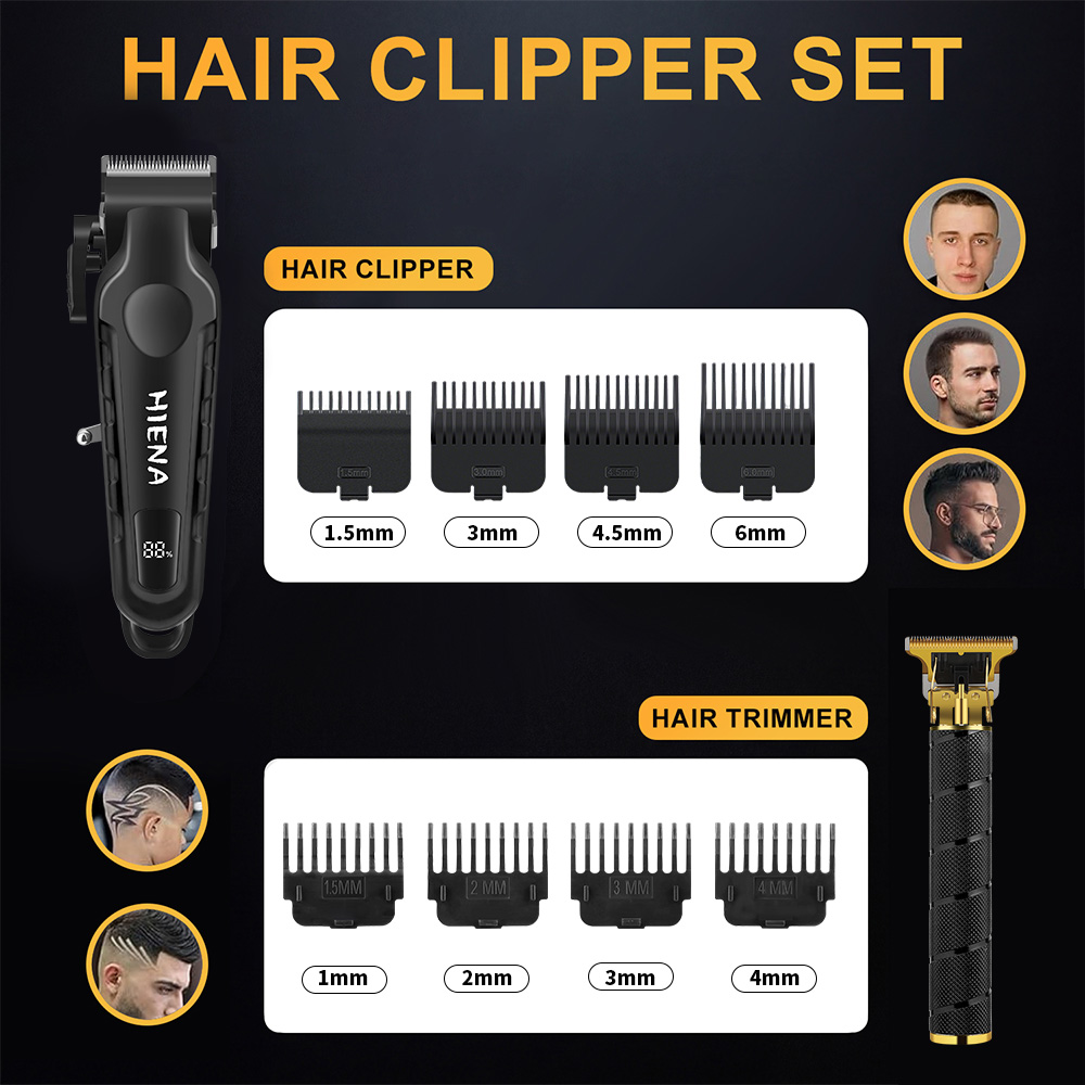 HIENA 4-in-1 Hair Clipper Set  - Mens Grooming Barber ulasan dan harga