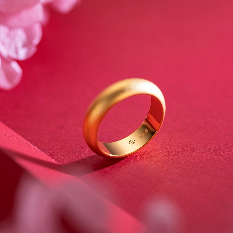 QEENKISS  Gold Matte Ring For  - Men'S Grooming Gifts ulasan dan harga